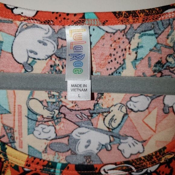 LULAROE DISNEY MICKEY COLORFUL CLASSIC TEE SIZE LARGE - Picture 2 of 4